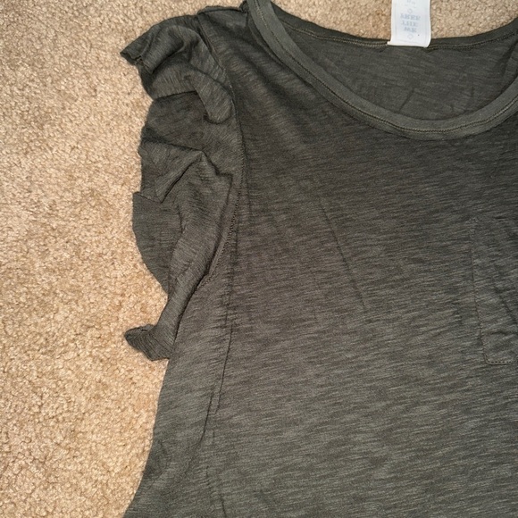 We The Free Charcoal Ruffled Sleeve Blouse - Picture 3 of 5